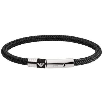 Ανδρικό βραχιόλι Emporio Armani EGS1624001 Heritage από ανοξείδωτο ατσάλι σε μαύρο χρώμα.